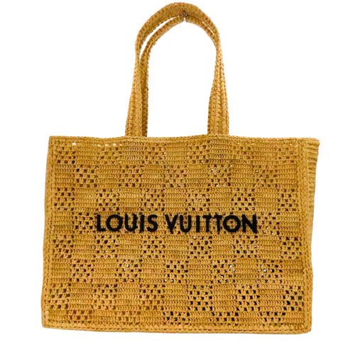 Louis Vuitton Summer Shopper Damier Raffia Tote Bag