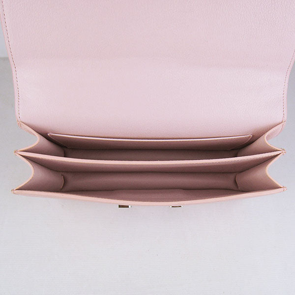 Hermes Calf Leather Message Bag H020 Pink Silver