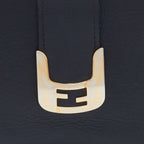 Fendi Black Leather Flap Continental Wallet