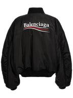 Balenciaga Embroidered Logo Bomber Jacket Black