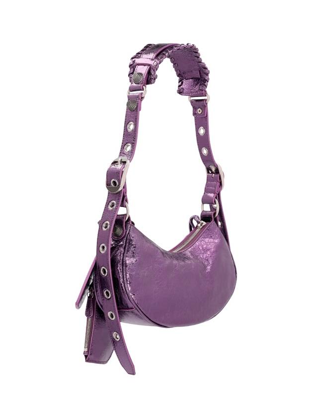 Balenciaga Metallic Le Cagol XS Lambskin Shoulder Bag Purple