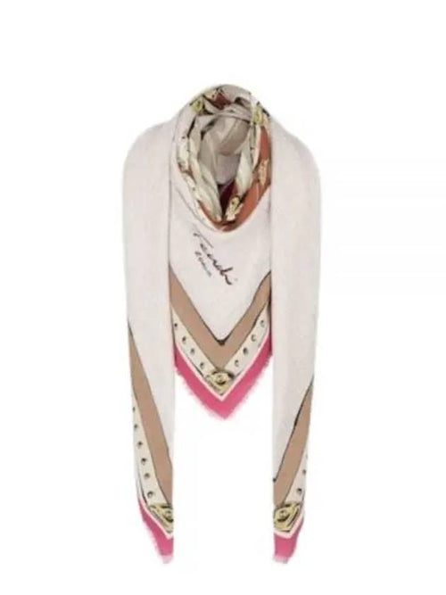 Fendi Wool Silk Shawl Scarf