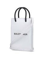Balenciaga Logo Print Phone Holder Small Cross Bag White