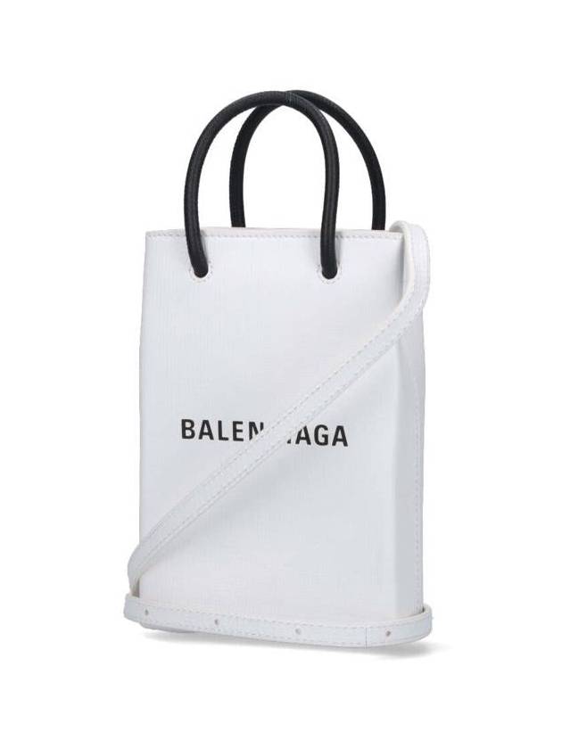 Balenciaga Logo Print Phone Holder Small Cross Bag White