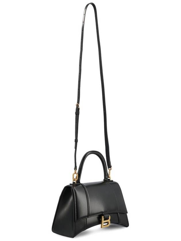 Balenciaga Hourglass Small Tote Bag in Shiny Box Calfskin Black