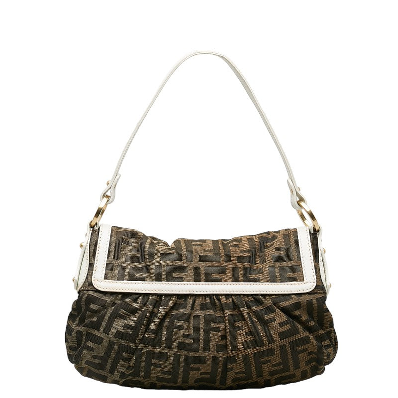 Fendi Zucca Chef Bag Handbag 8BR353 Brown White Canvas Leather