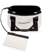 Balenciaga Cabas Logo Canvas Small Tote Bag Black