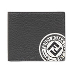 FENDI FENDI 7M0169 Double Folded Wallet Leather Gray Men's Gray