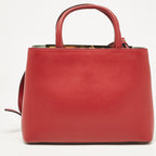 Fendi Red Leather Petite Sac 2Jours Tote