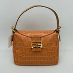 Fendi Zucchino Orange Vinyl Shoulder Bag Medium