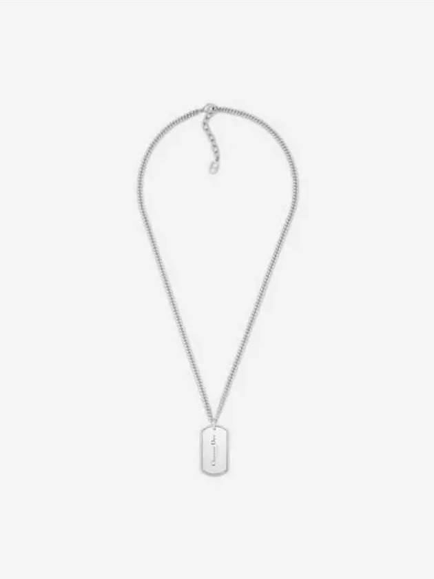 CD Plate Pendant Necklace Silver Dior