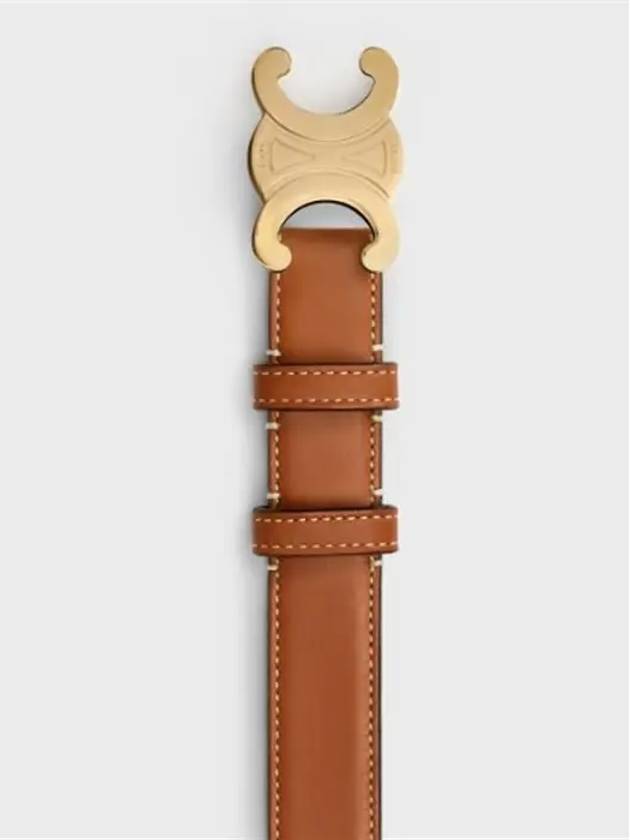 CELINE Triomphe Calfskin Medium Belt Tan