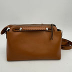 FENDI Vitello King Logo Embossed Medium By The Way Boston Bag Cuoio LA30267