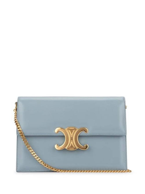 CELINE Soiree Shiny Calfskin Cluth Bag California Blue
