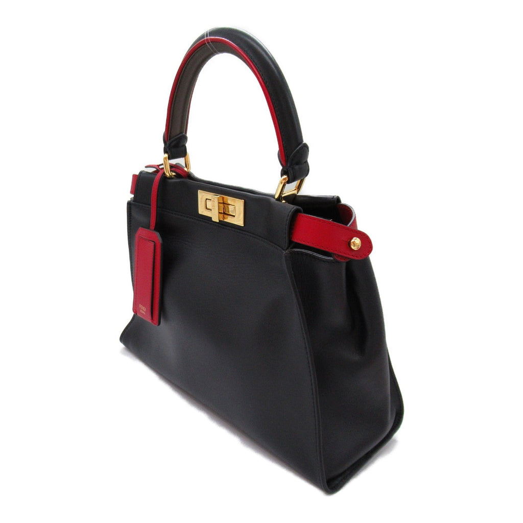 Fendi Fendi Peakbue Defender Shoulder Bag Shoulder Bag  External Bag Leather PVC Coated Canvas  Black Red/Natural 8BN307