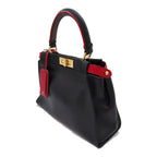 Fendi Fendi Peakbue Defender Shoulder Bag Shoulder Bag  External Bag Leather PVC Coated Canvas  Black Red/Natural 8BN307
