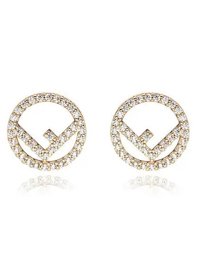 Fendi F Is Fendi Crystals Earrings Gold
