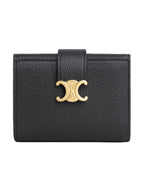 CELINE Victoire Fine Supple Calfskin Half Wallet Black