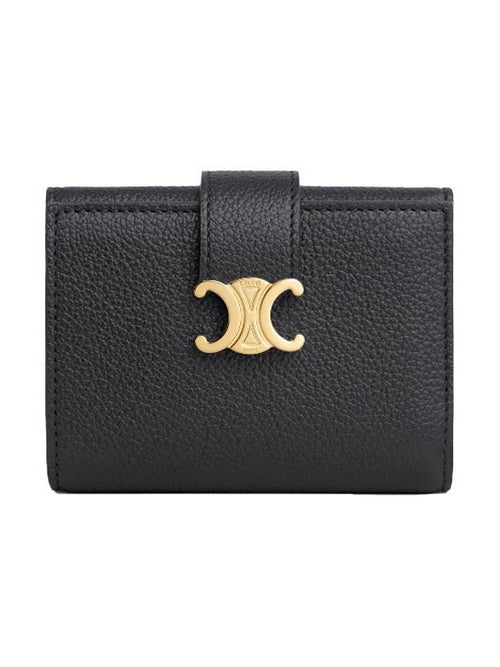 CELINE Victoire Fine Supple Calfskin Half Wallet Black