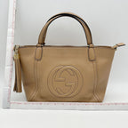 Gucci Beige Pebbled Leather Soho Working Tote LA10845
