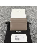 CELINE Triomphe Shiny Calfskin Card Wallet Pebble