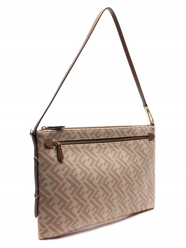 Fendi FF Logo Vertigo Clutch Bag Beige