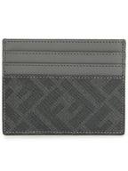 Fendi Diagonal FF Canvas Card Wallet Grey
