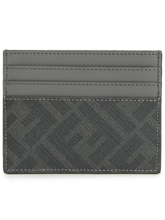 Fendi Diagonal FF Canvas Card Wallet Grey
