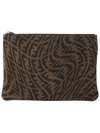 Fendi 7N0111 FF Vertigo Logo Canvas Juka Clutch33810 3