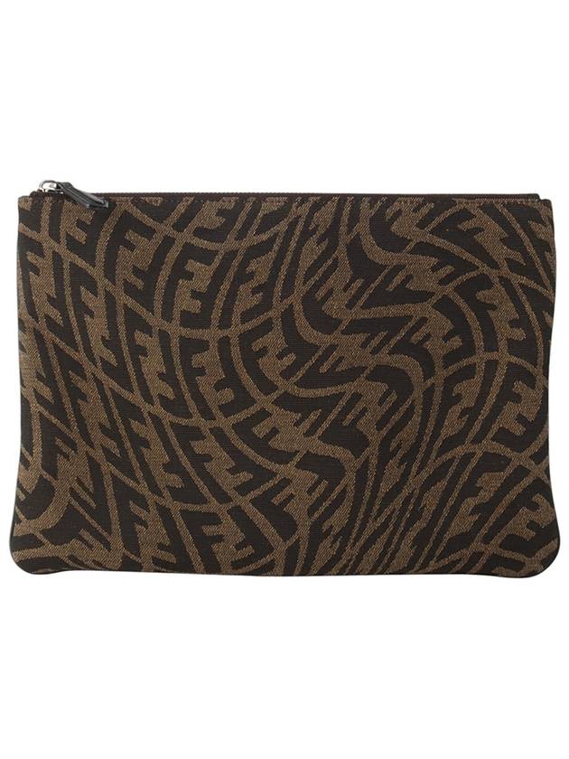 Fendi 7N0111 FF Vertigo Logo Canvas Juka Clutch33810 3
