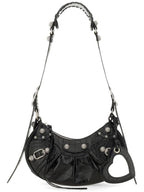 Balenciaga Le Cagole Crocodile Embossed Shoulder Bag Black