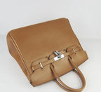 Hermes Birkin 35cm Togo Leather Handbags Light Coffee Silver