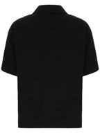 Fendi Cady Jersey Silk Polo Shirt Black