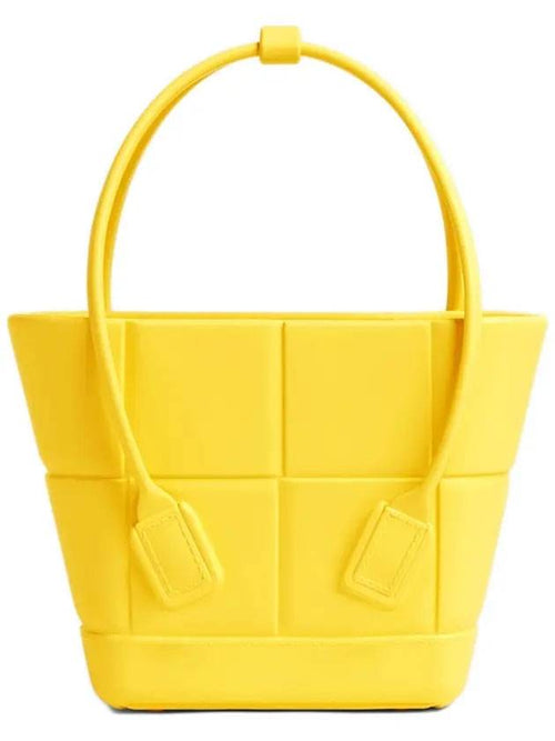 Bottega Veneta Arco Mini Rubber Tote Bag Lemon