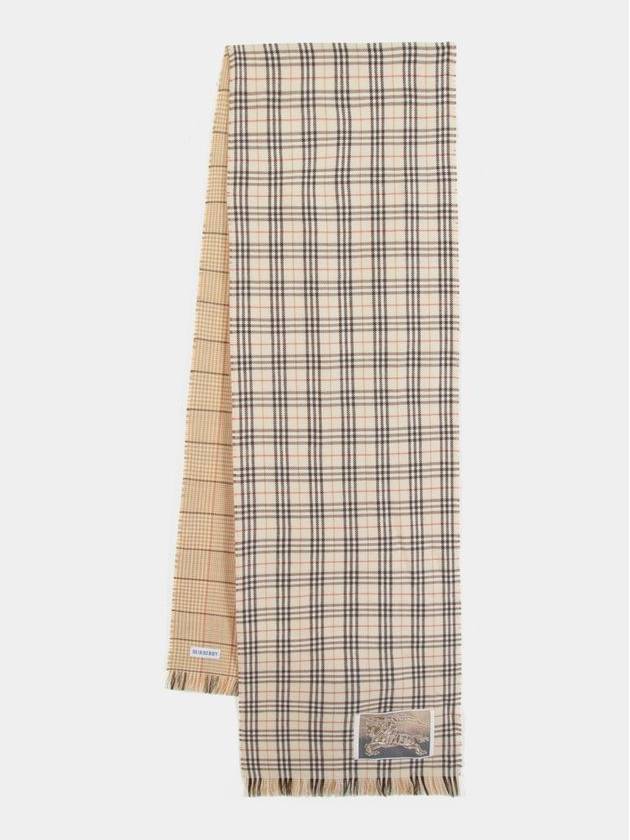 Burberry Mw Revers Tiny Check Scarf - Burberry - Wool - Neutral