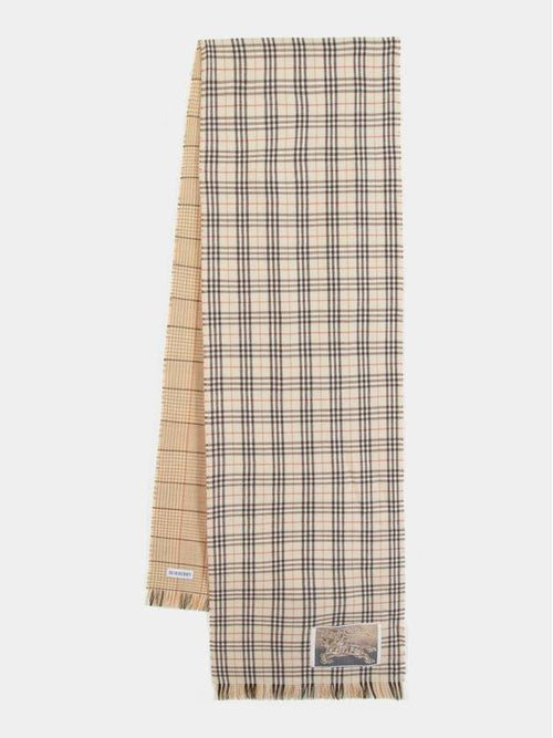 Burberry Mw Revers Tiny Check Scarf - Burberry - Wool - Neutral