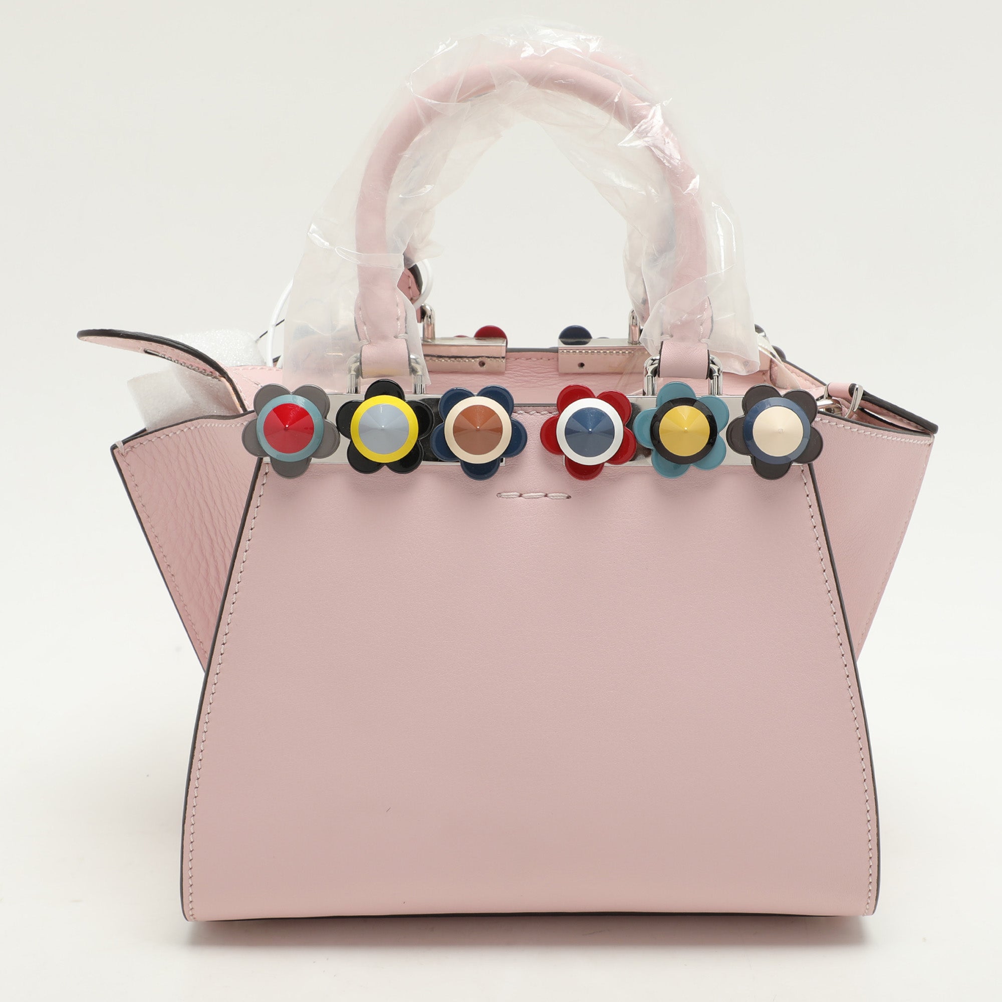 Fendi Pink Leather Mini Studded 3Jours Tote
