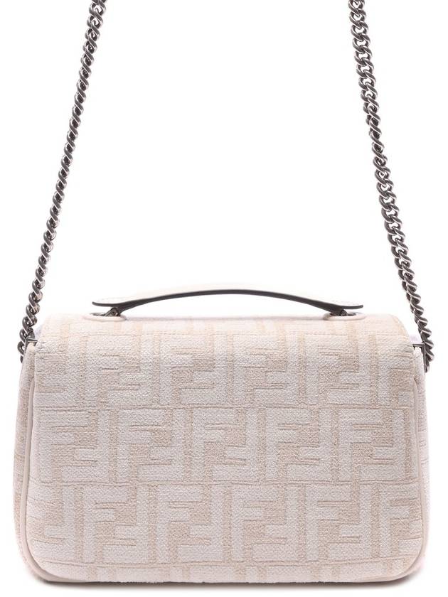 Fendi Baguette Chain Medium Shoulder Bag White