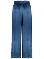 Burberry EKD Silk Jacquard Wide Pants Blue