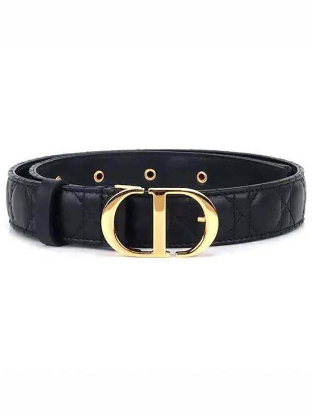 30MM Montaigne Cannage Calfskin Belt Black Dior