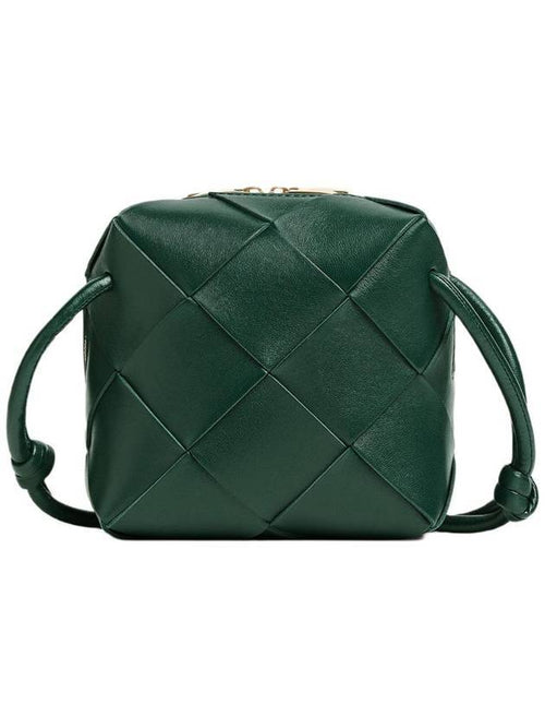 Bottega Veneta Cassette Intrecciato Mini Shoulder Bag Emerald Green