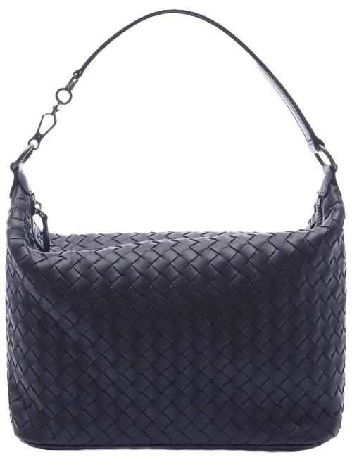 Bottega Veneta Women's Intrecciato Leather Shoulder Bag Navy