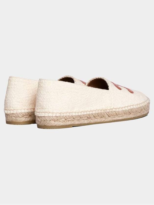CELINE WoMen's Triomphe Logo Patch Flat Espadrilles Cream