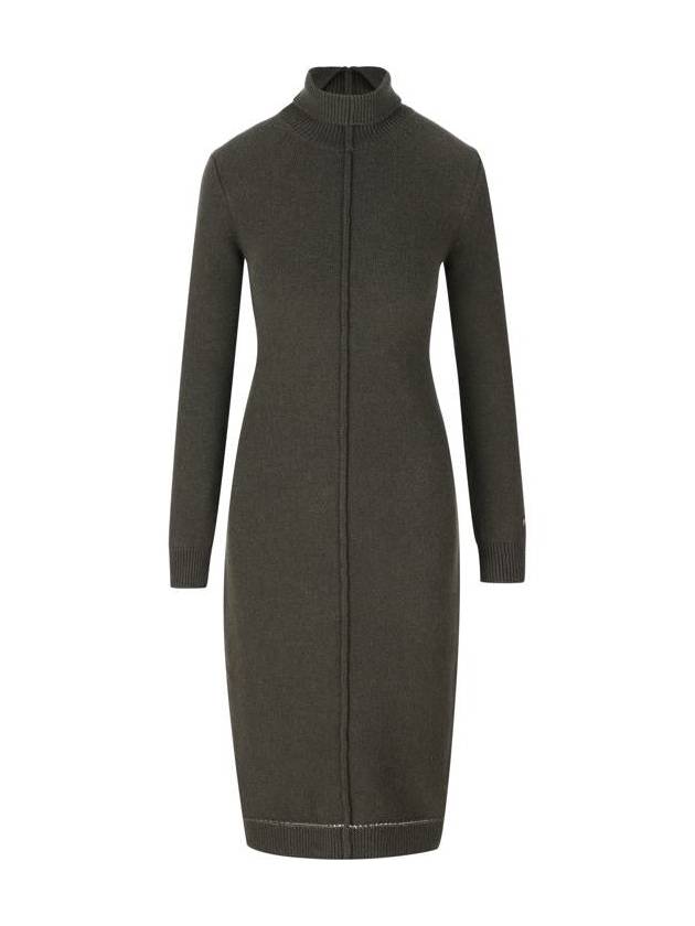 Fendi Cashmere Midi Dress Dark Green