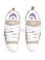 B23 Skater Oblique Jacquard Low Top Sneakers Beige Dior