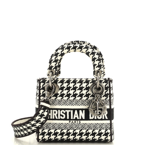 Dior Lady D-Lite Bag Houndstooth Canvas Mini