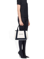 Balenciaga Cabas Logo Canvas Small Tote Bag Black