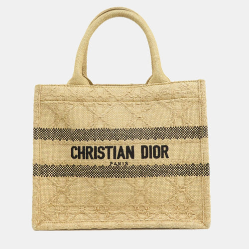 Dior Beige Raffia Small Book Tote Tote Bag