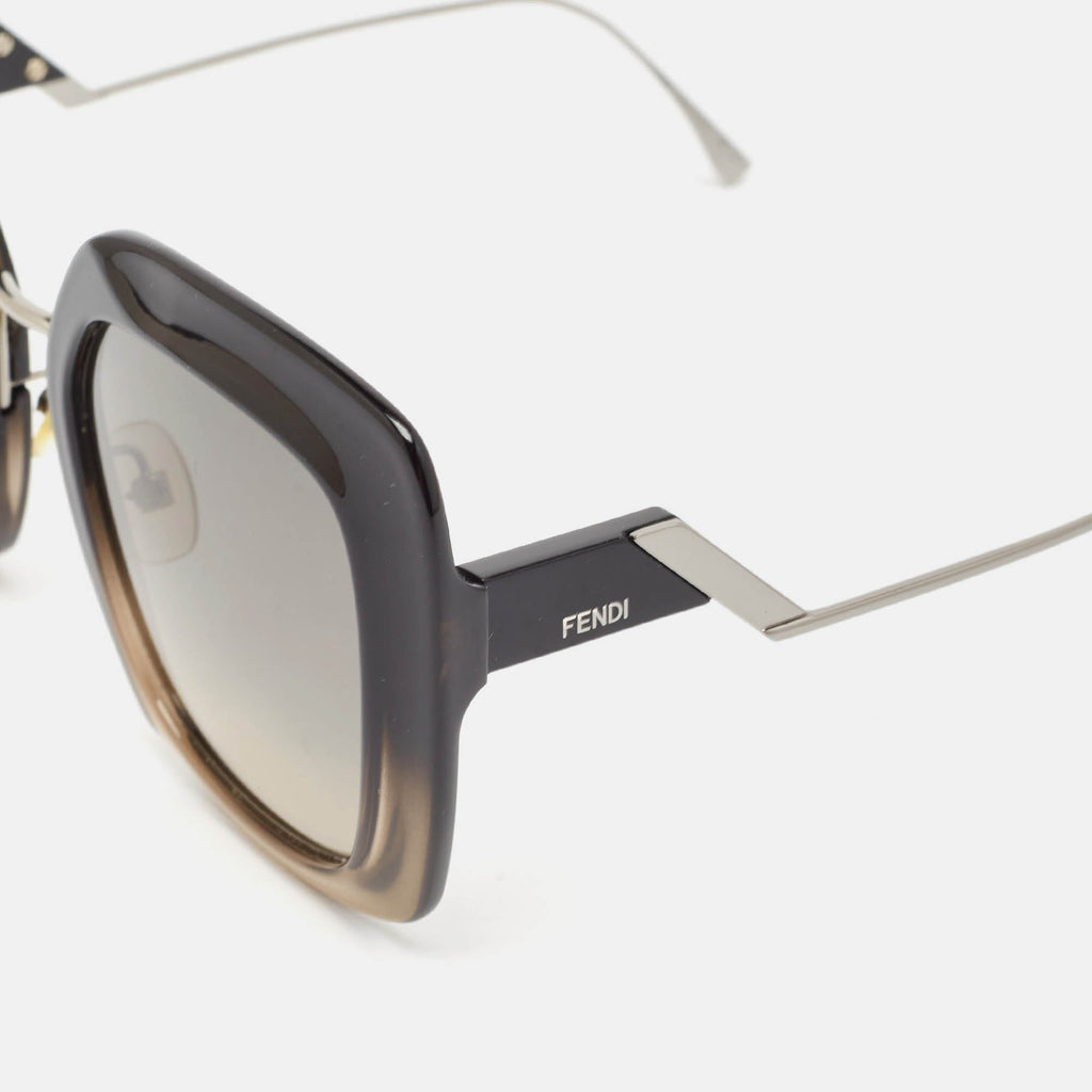 Fendi Ombre Black Gradient Ff0317/s Tropical Shine Oversized Sunglasses