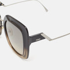 Fendi Ombre Black Gradient Ff0317/s Tropical Shine Oversized Sunglasses